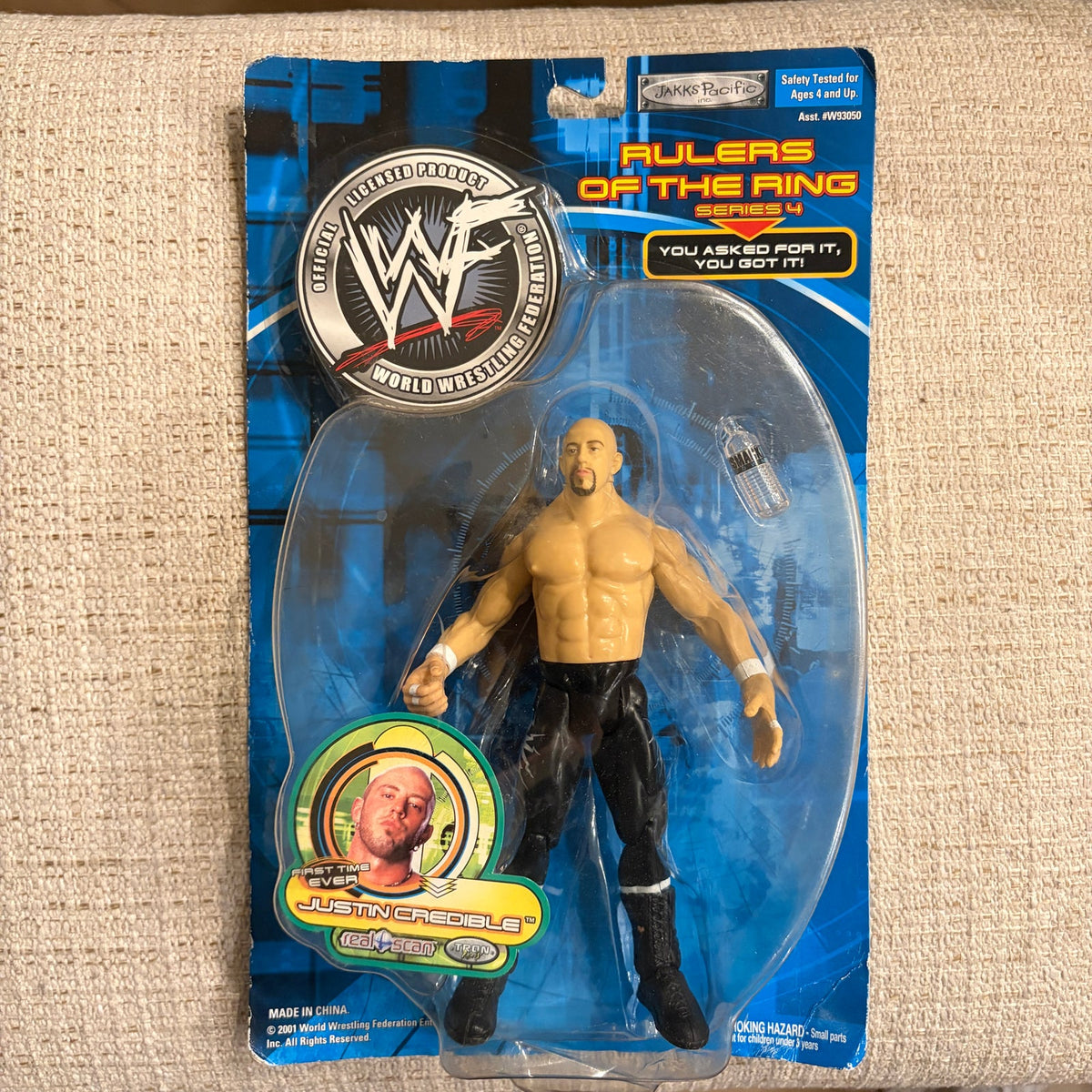 WWF Jakks Rulers of the Ring Series 4 Justin Credible Figure Sealed
