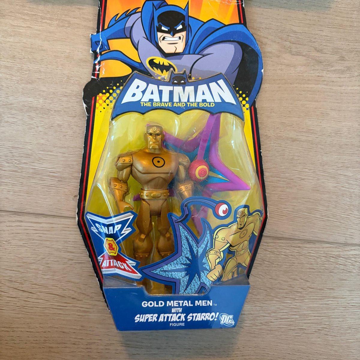 Batman The Brave and Bold DC 3 Action Figures Plastic Man, Joker, Gold Metal Man