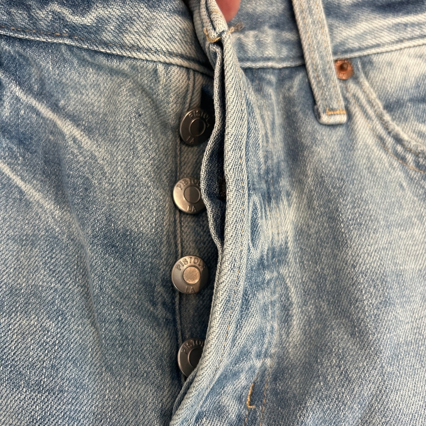 Pistola Light Wash Cut-Off Denim Shorts Button Fly Womens Size 29