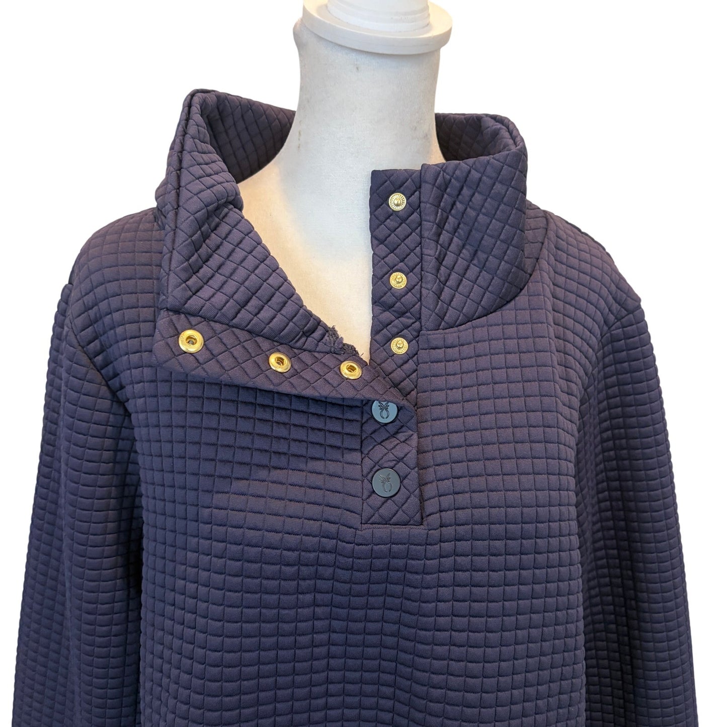 Dudley Stephens Navy Blue Perry Street Pullover Womens Size Large NEW