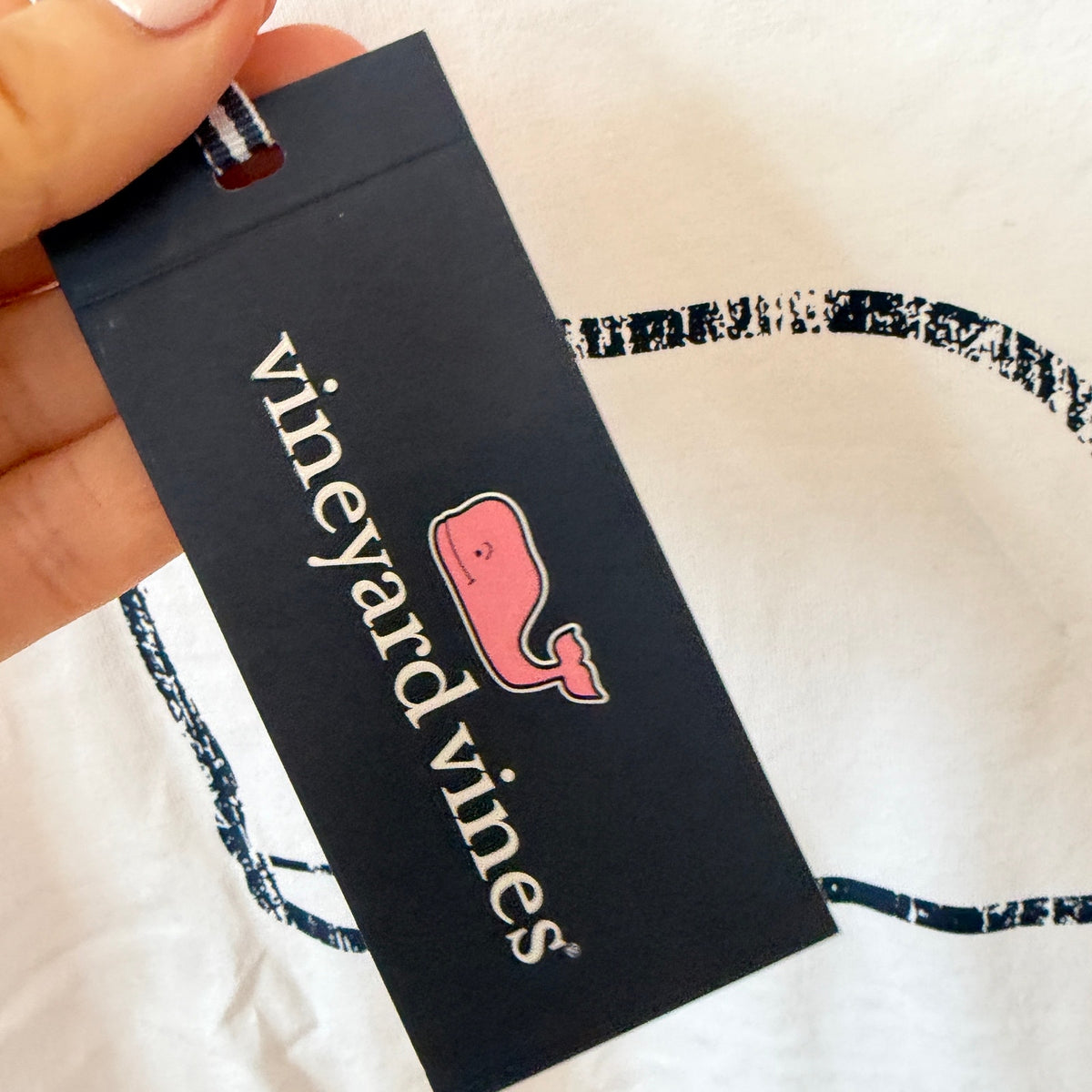 Vineyard Vines White Short Sleeve Graphic Pocket Tee Whale Men Size Large