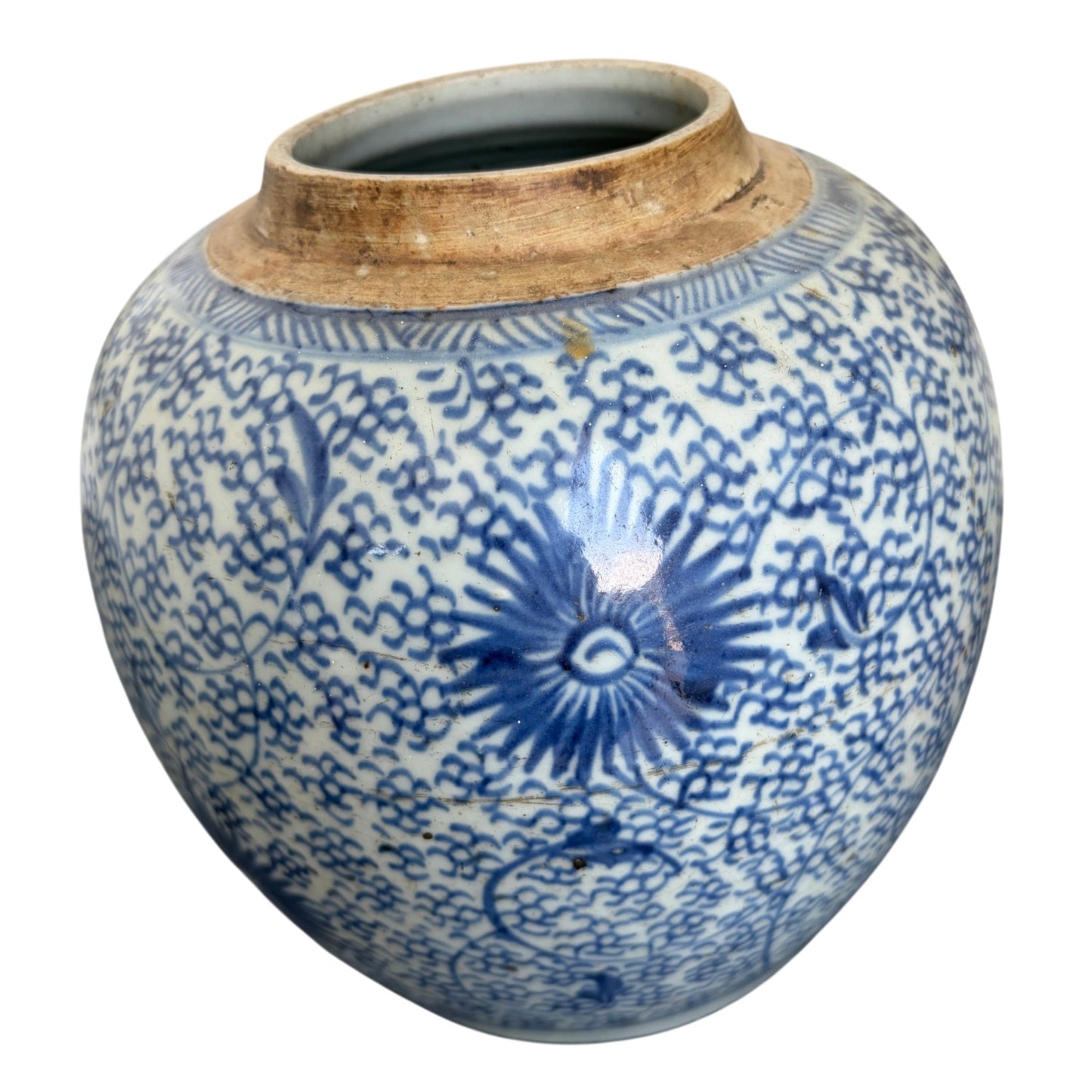 Antique 19th Century Chinese Art Porcelain Large Blue and White Ginger Jar