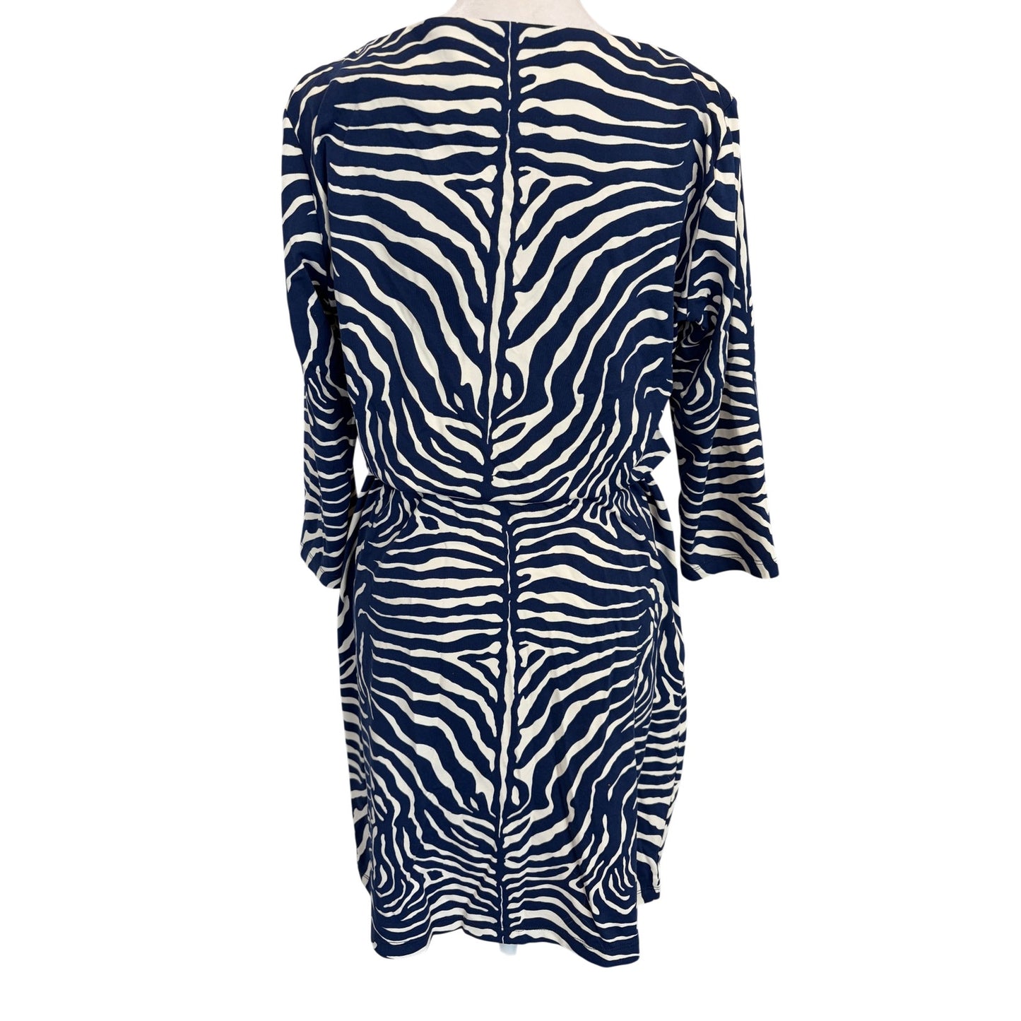 J. McLaughlin Blue, Ivory Animal Print Stretch Dress Womens Size Medium