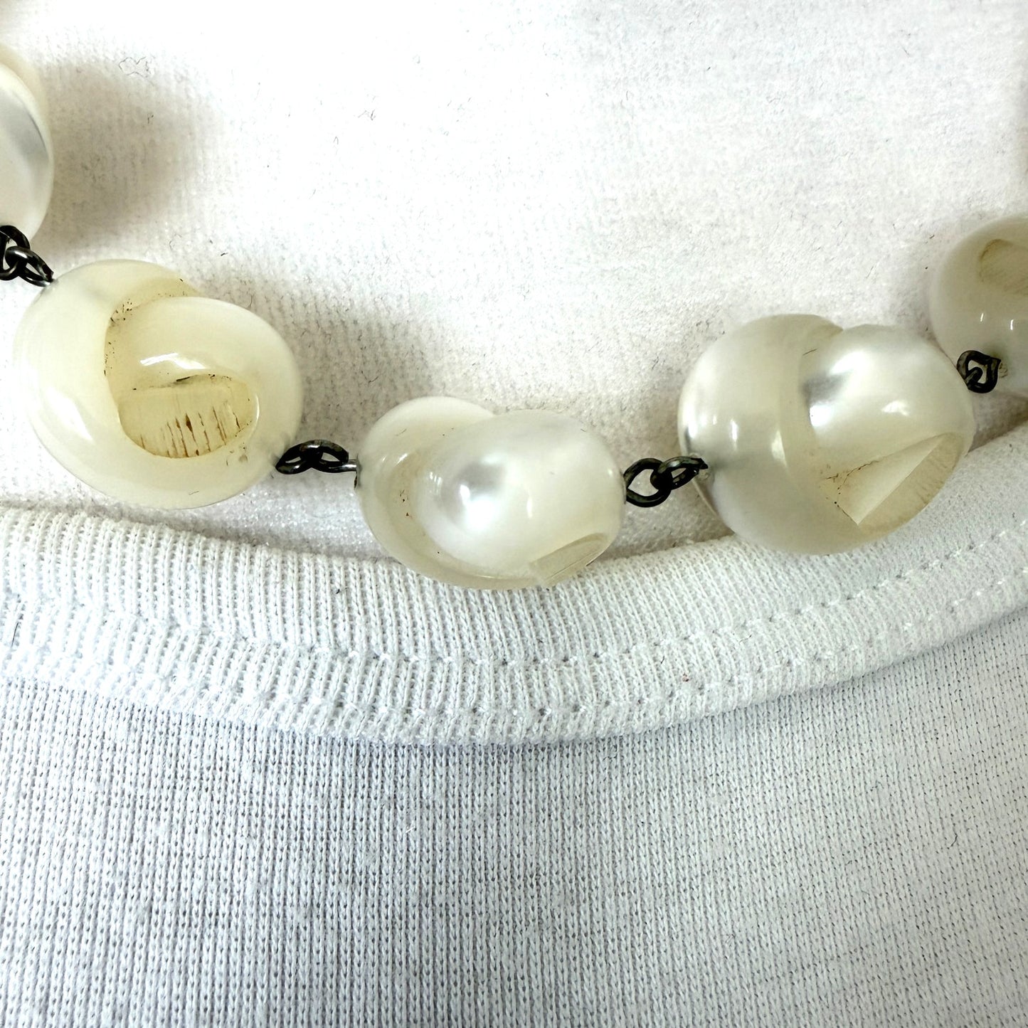 Vintage Baroque Pearl and Sterling Silver Estate Necklace