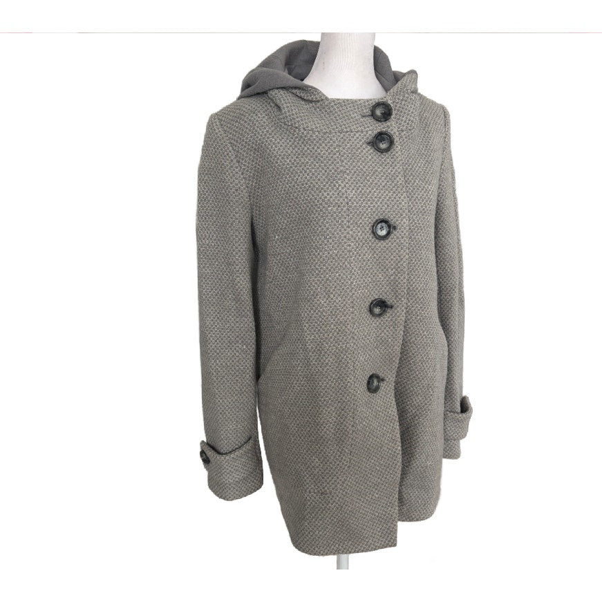 Kristen Blake Gray Hooded Wool Coat Womens Size 6