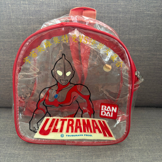 Vintage 1990s Bandai Ultraman Tsuburaya Clear Vinyl Bag Backpack