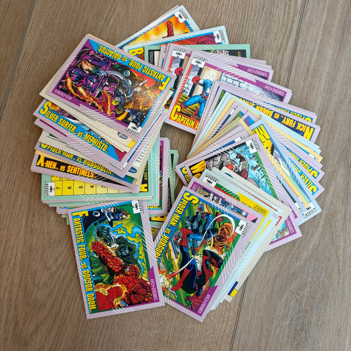 1991 Marvel Series 2 Trading Cards Incomplete Base Set 600+ Cards Many Dupes