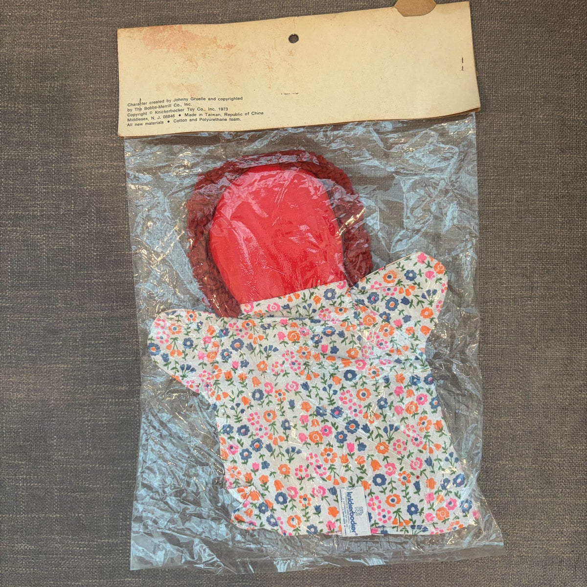 1973 The Original Raggedy Ann Hand Puppet Knickerbocker #3801 New in Package