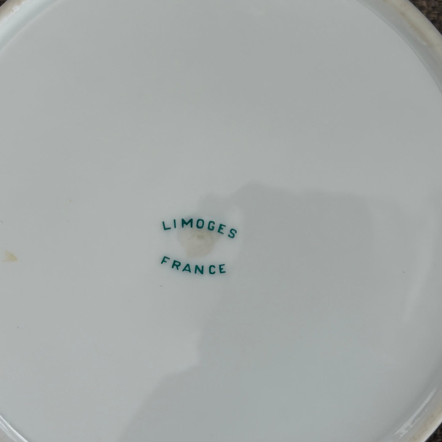 Limoges France Blue, White, Gold Peacock 4" Round Hinged Trinket / Jewelry Box