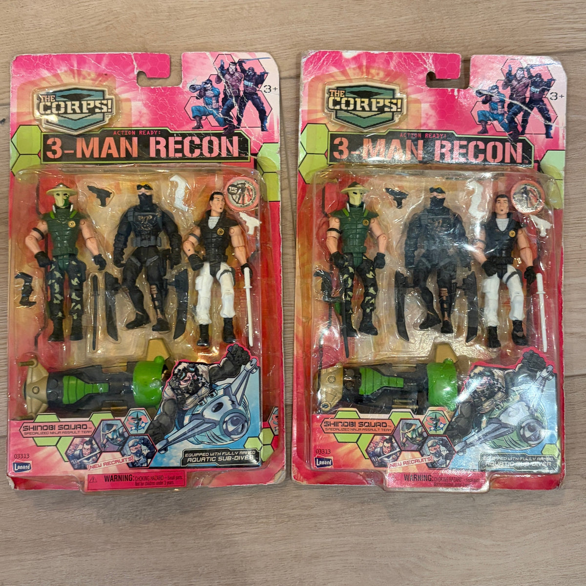 2011 Lanard 3-Man Recon Shinobi Squad, Terra Team LOT of 3 NEW