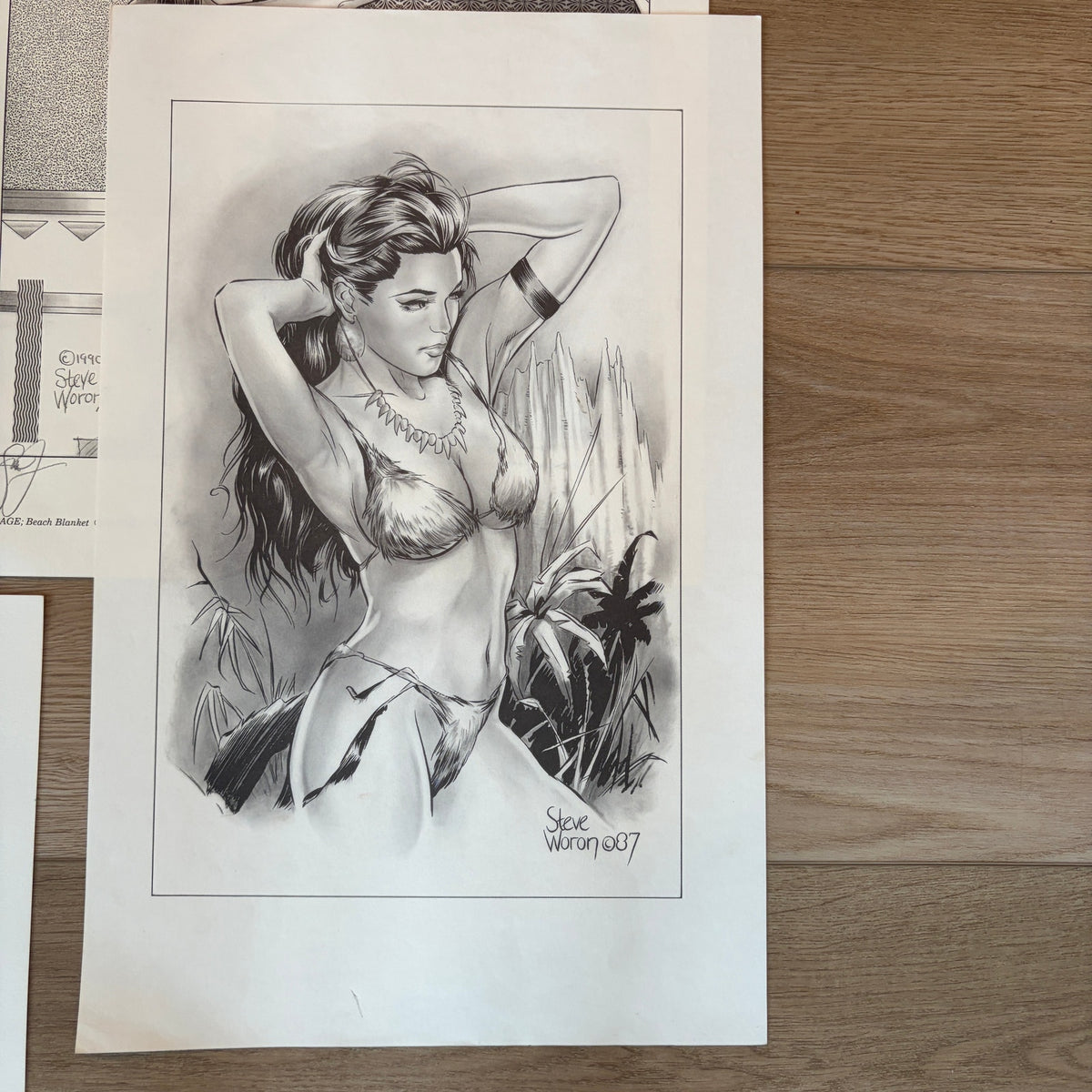 LOT 4 Steve Woron 1990s Black and White Sketchings Signed