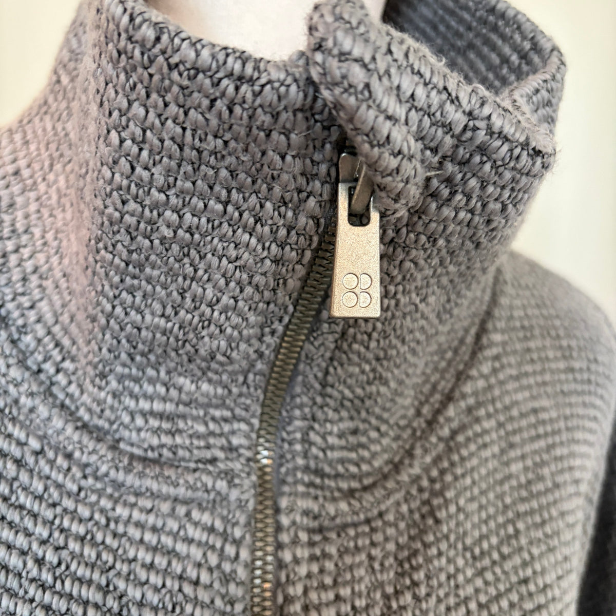 Sweaty Betty Restful Boucle Zip Through Charcoal Sweatshirt Womens Size Small