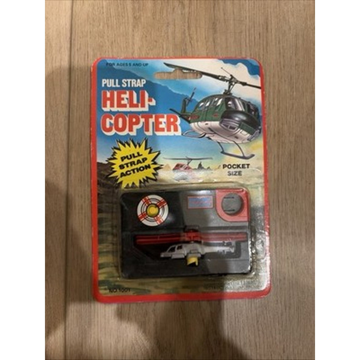 Vtg 1988 Tyco Sega Pocket Power Thunder Blade Helicopter Knock off Pull Strap