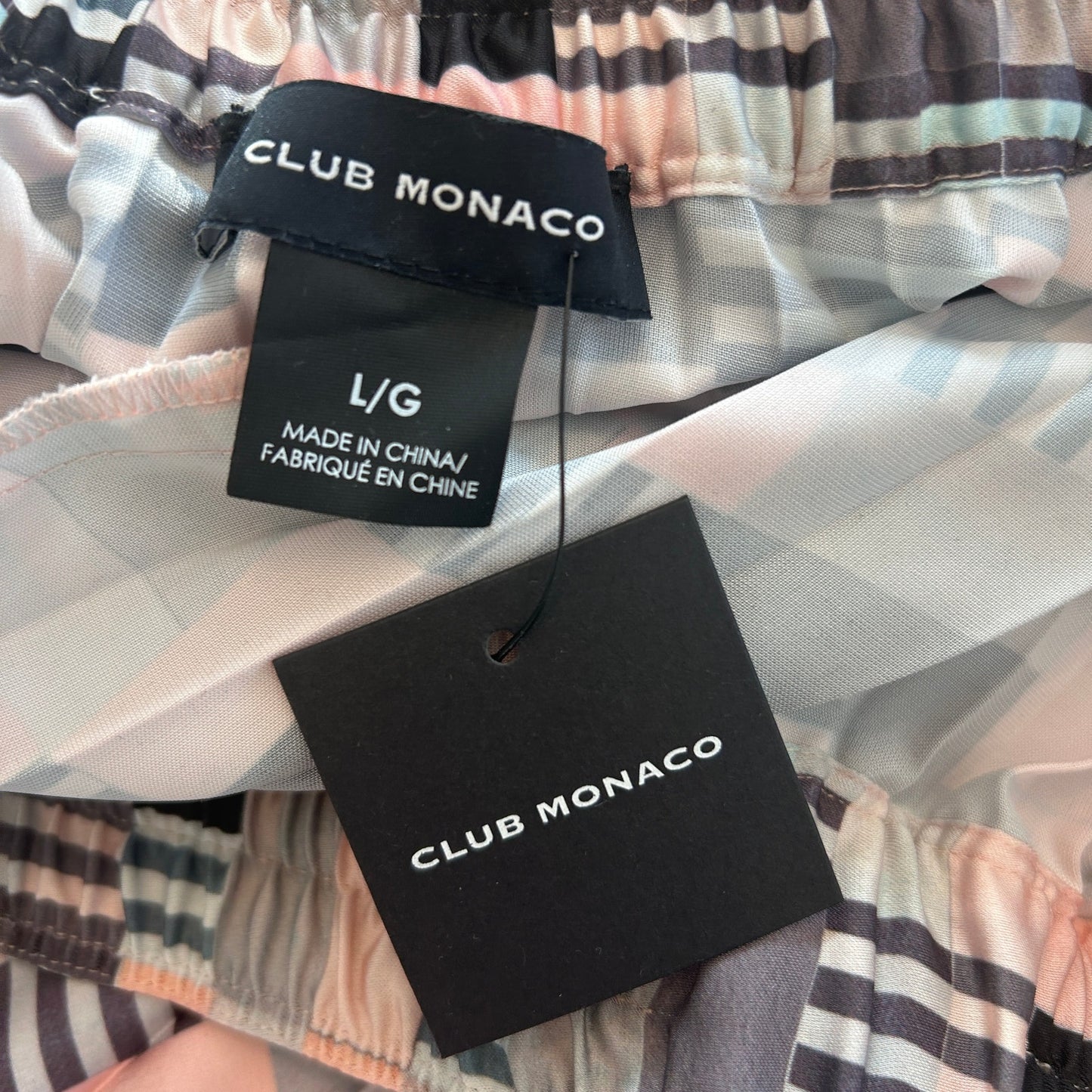 Club Monaco NWT Pleated Midi Skirt Jupe Peach, Blue, Black Womens Size Large NEW