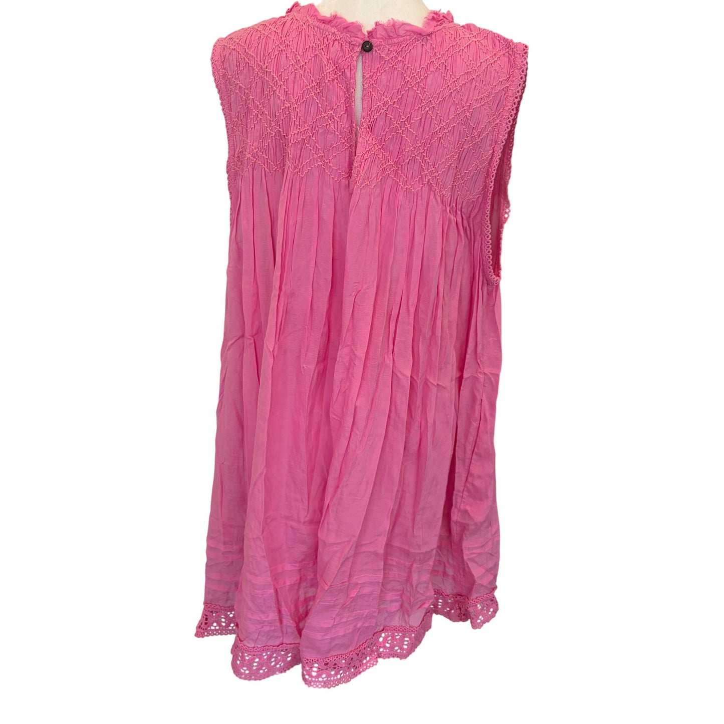 Free People Bright Pink Sleeveless Mini Shift Tank Dress Womens Size Medium
