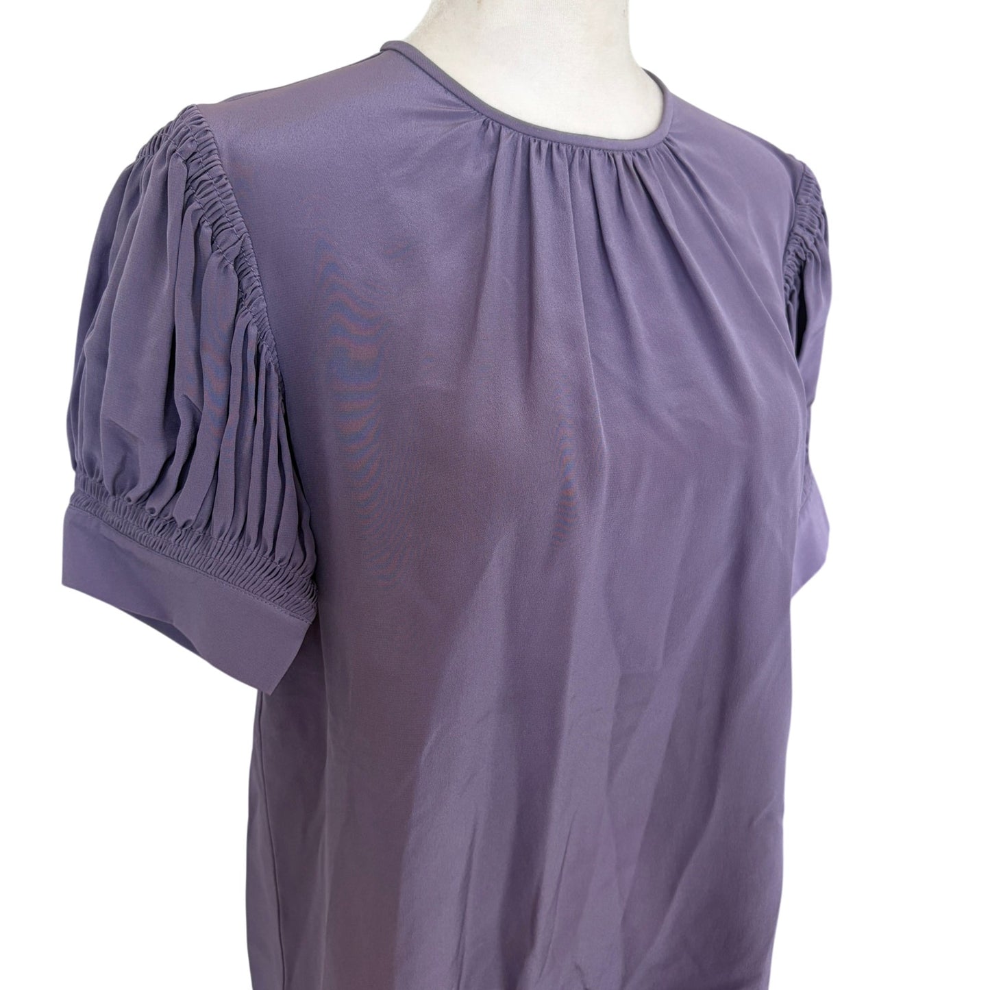 Rebecca Taylor Purple 100% Silk Short Sleeve Top Blouse Womens Size Small