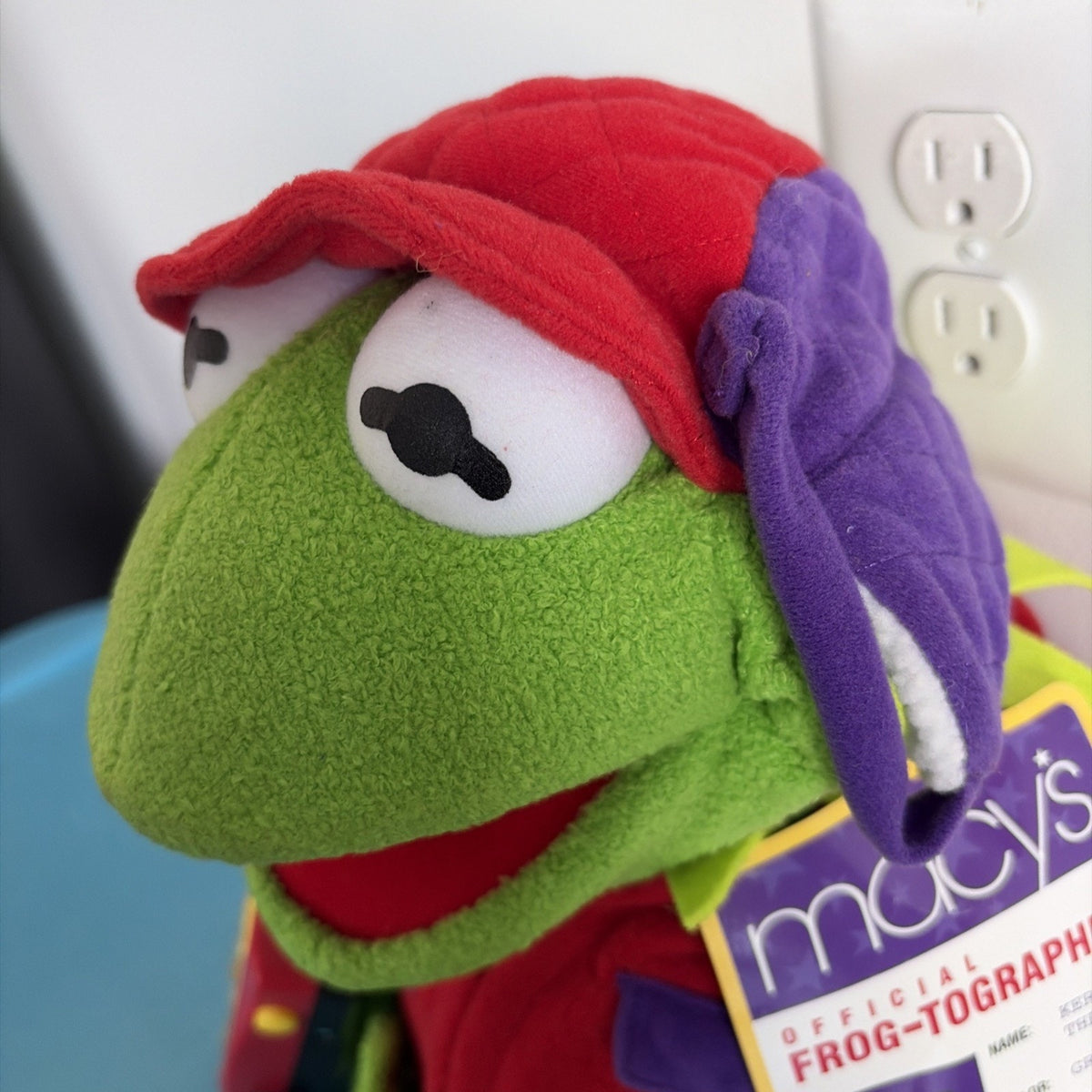 Macys Official 24" Kermit the Frog-Tographer Plush Stuffed Animal w/ Camera NEW