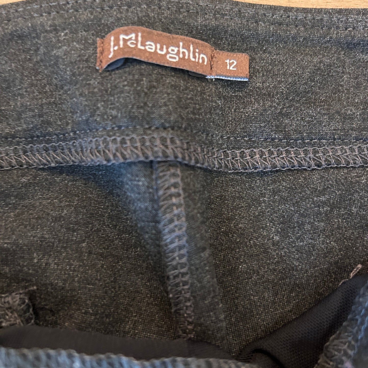 J. McLaughlin Dark Gray Flat Front Elastic Waist Pull-On Pants Womens Size 12