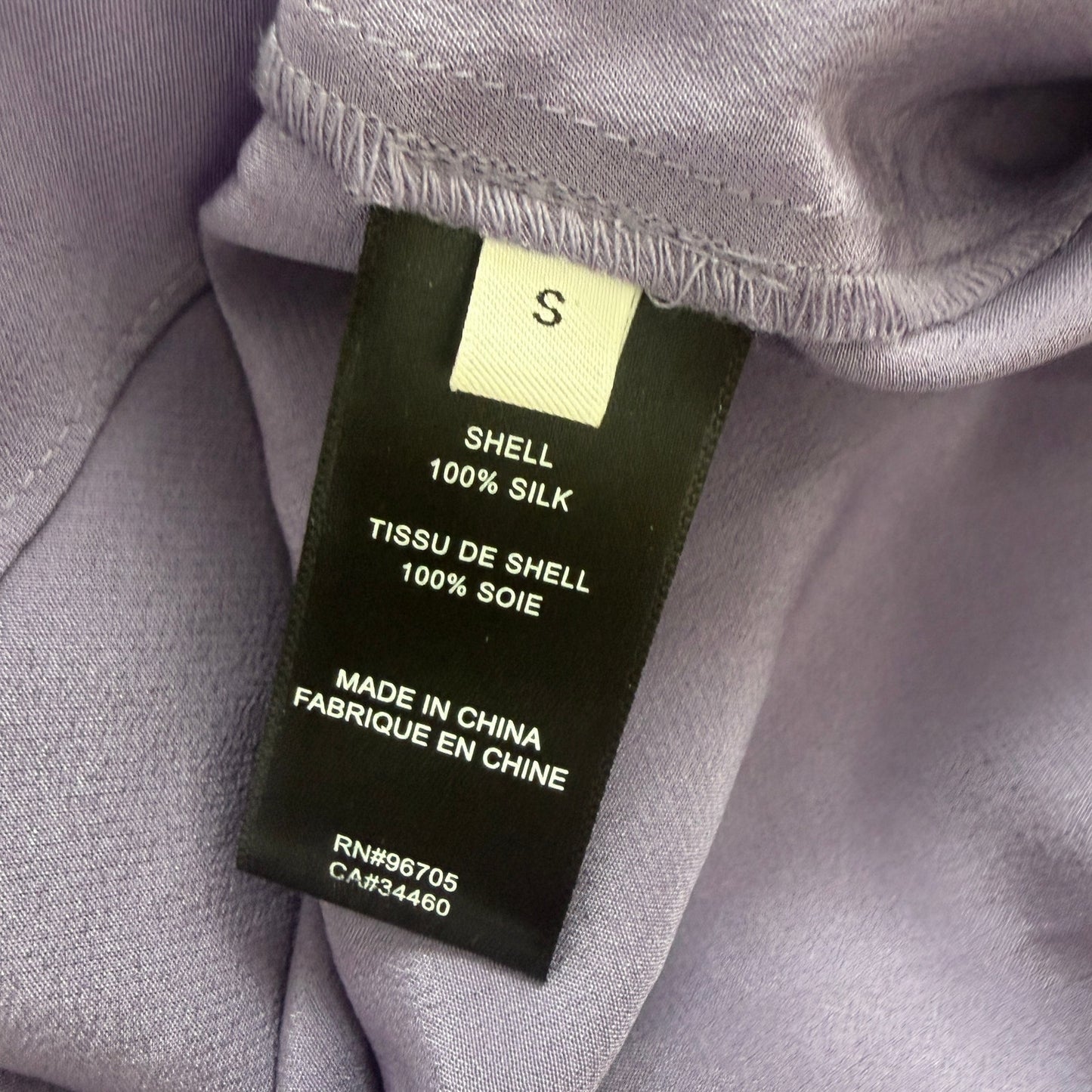Rebecca Taylor Purple 100% Silk Short Sleeve Top Blouse Womens Size Small