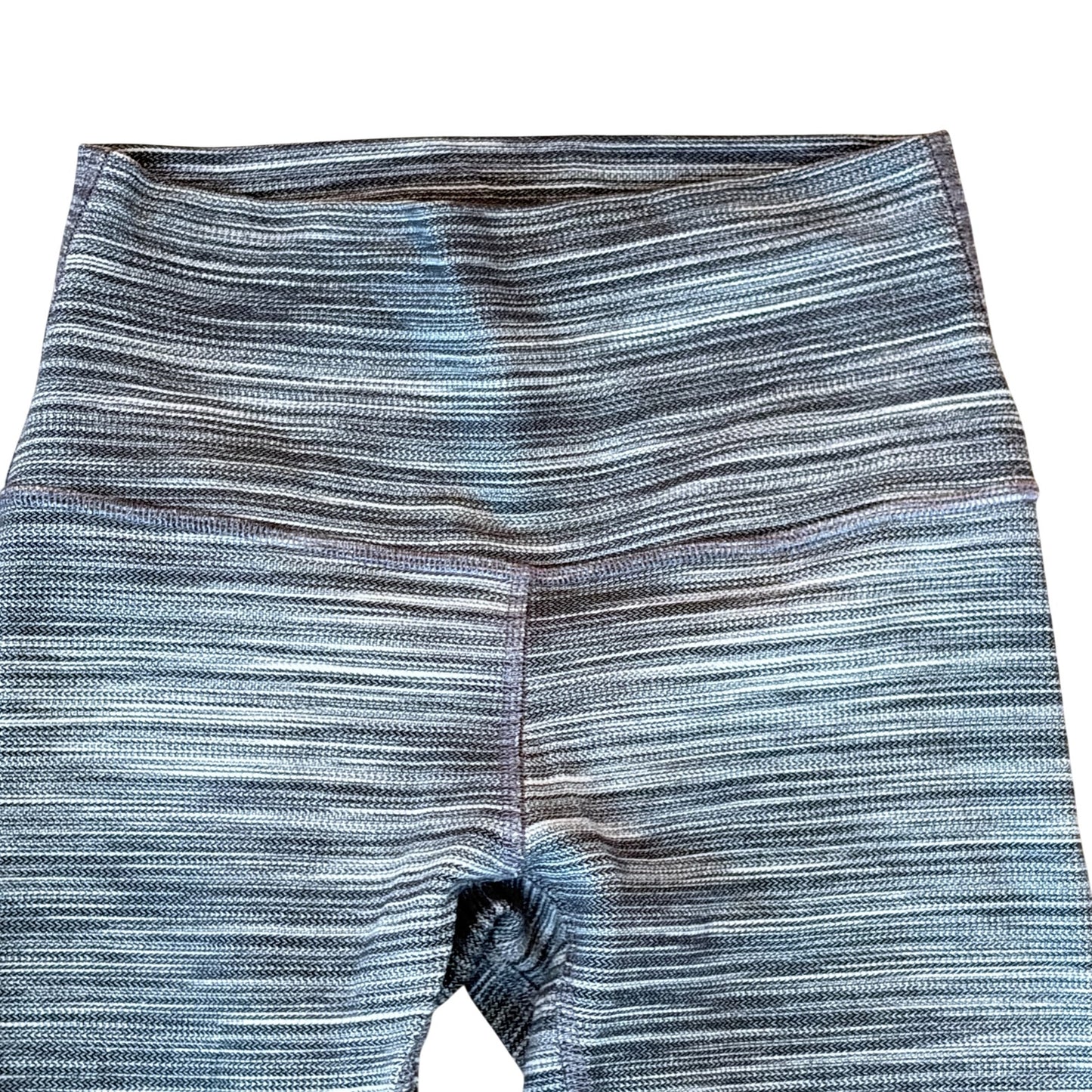 Lululemon Black Gray White Stripe High Rise 25" Legging Womens Size 2