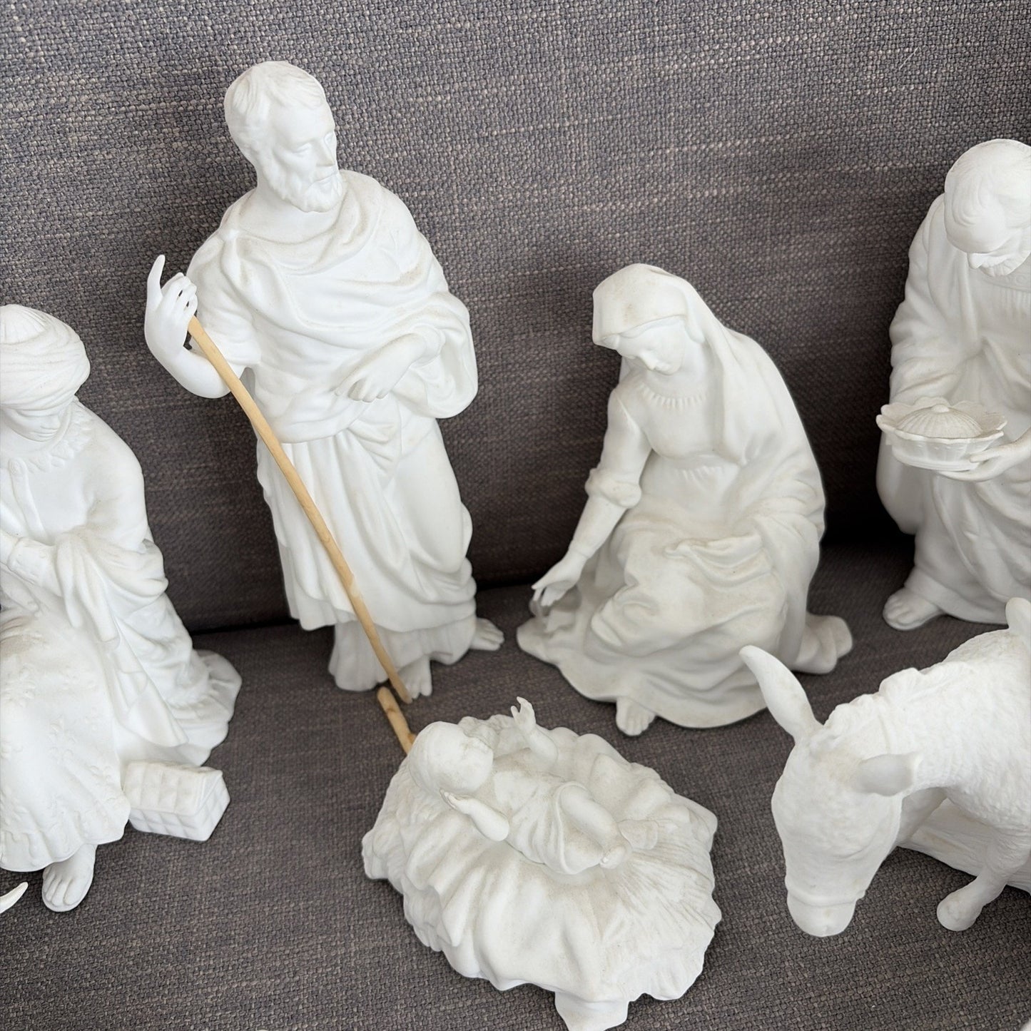 Vintage 1980s LENOX White Bisque The Nativity 14 Pieces Retired