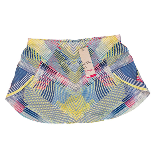 Lucky in Love Yellow, Blue, Pink Tennis Skirt Skort Women Size Medium NEW