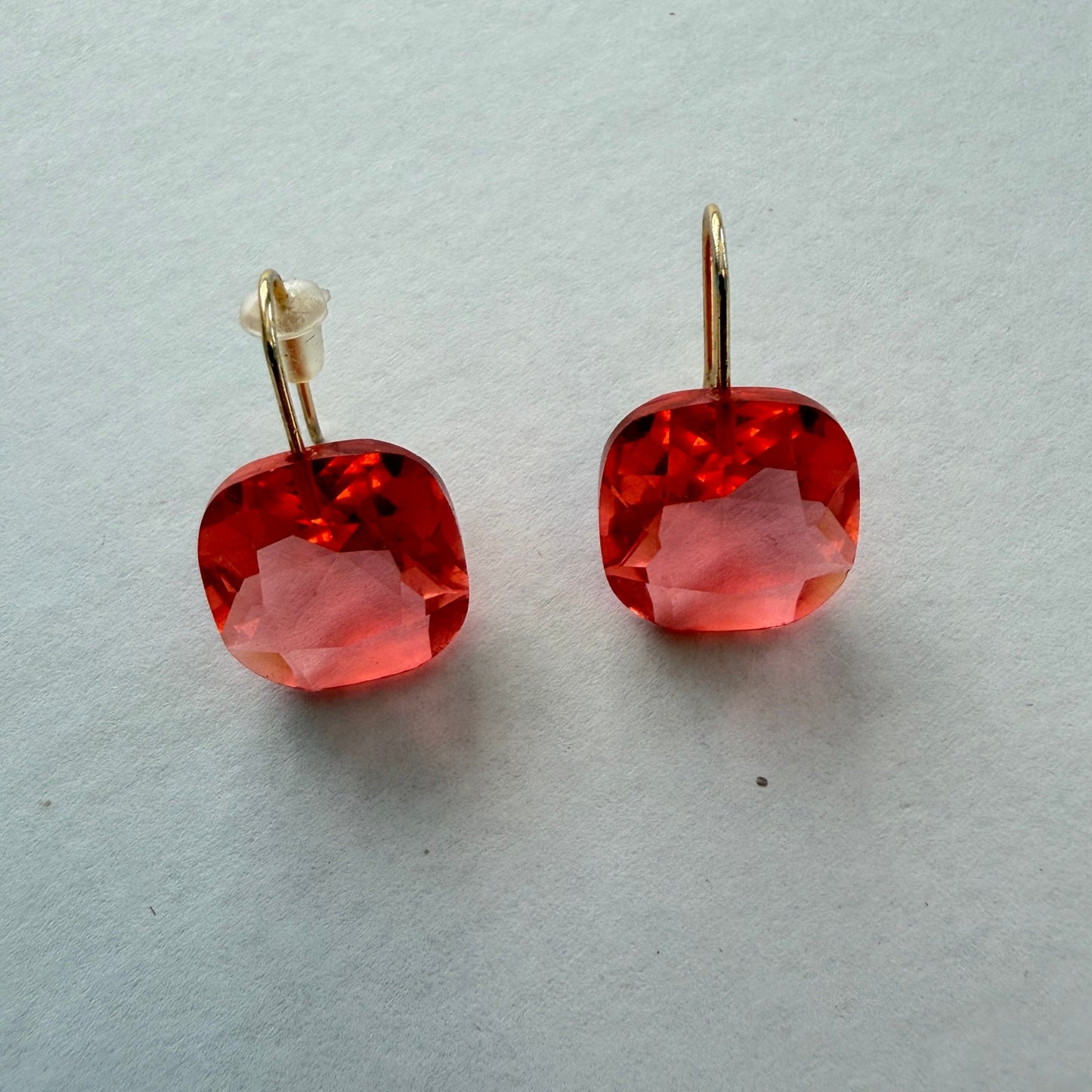 Anthropologie Pink Floating Crystal Earrings