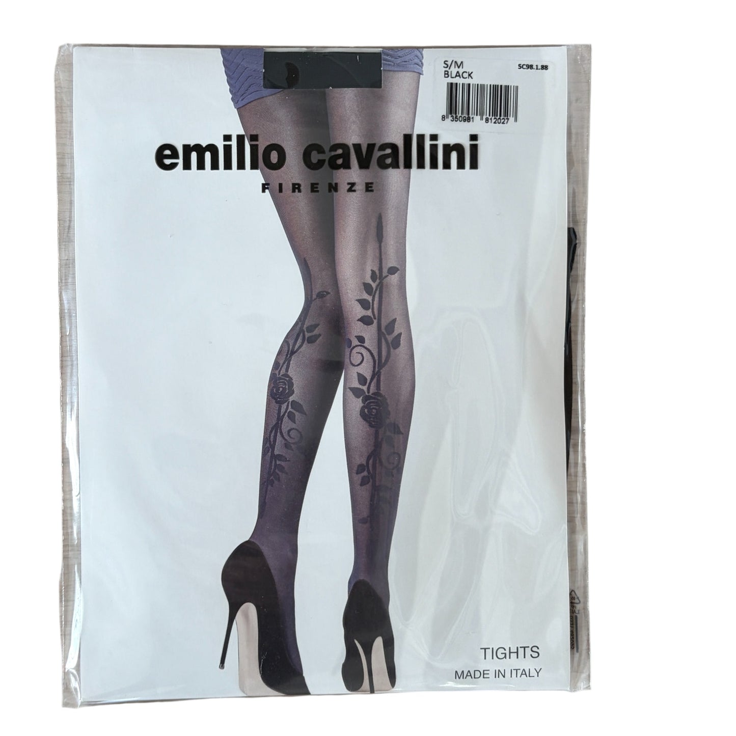 Emilio Cavallini Firenze Black Tights Style 5C98.1.88 Womens Size M/L NEW