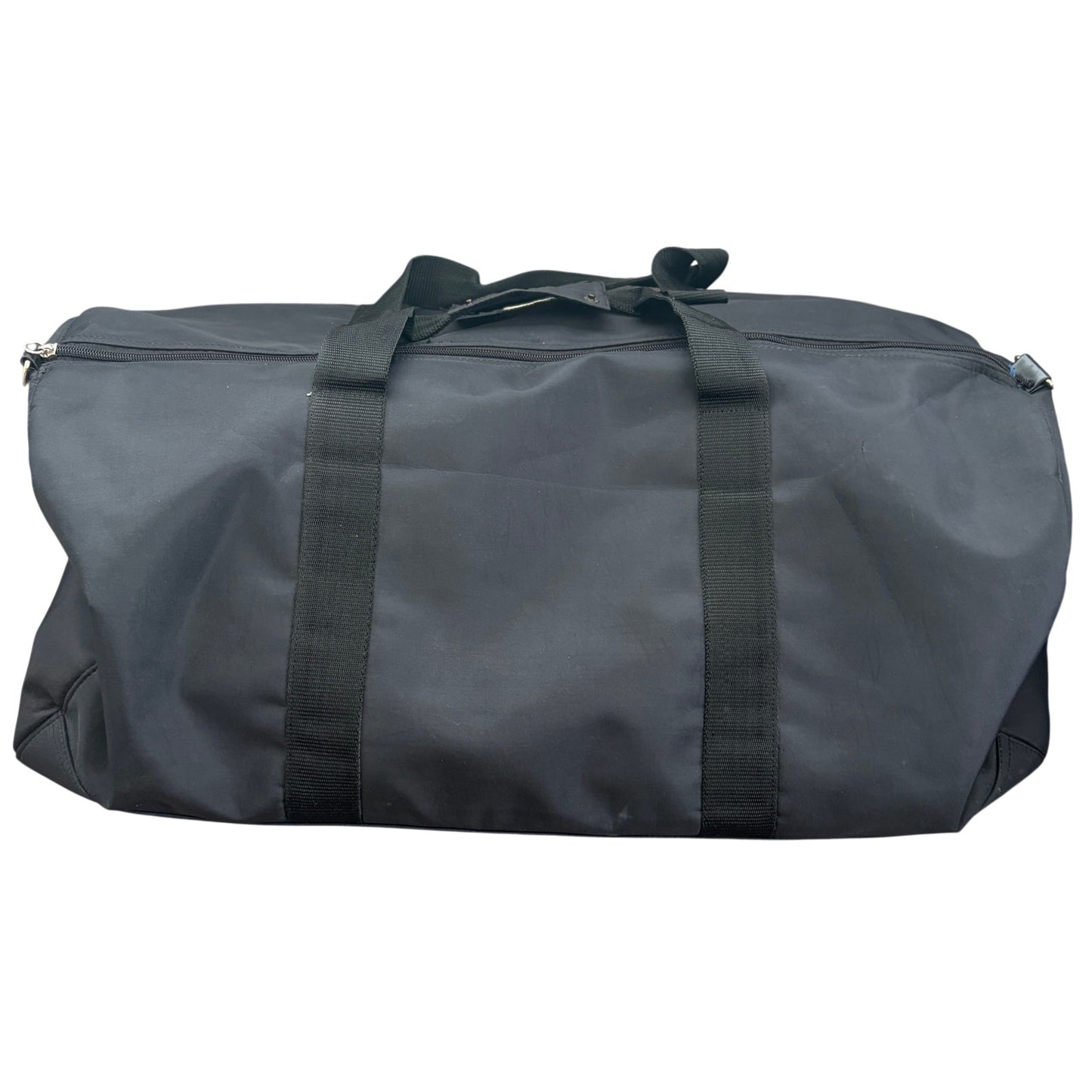 Prada Black Duffle Bag Nylon Black Travel Gym Weekender Carry On DAMAGED ZIPPER