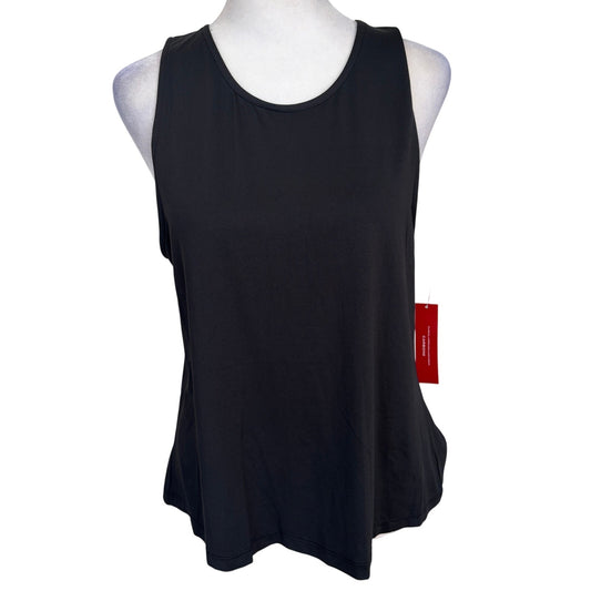 Carbon38 Black & Blue Sleeveless Tank Top Blouse Pleated Back Size Small NEW