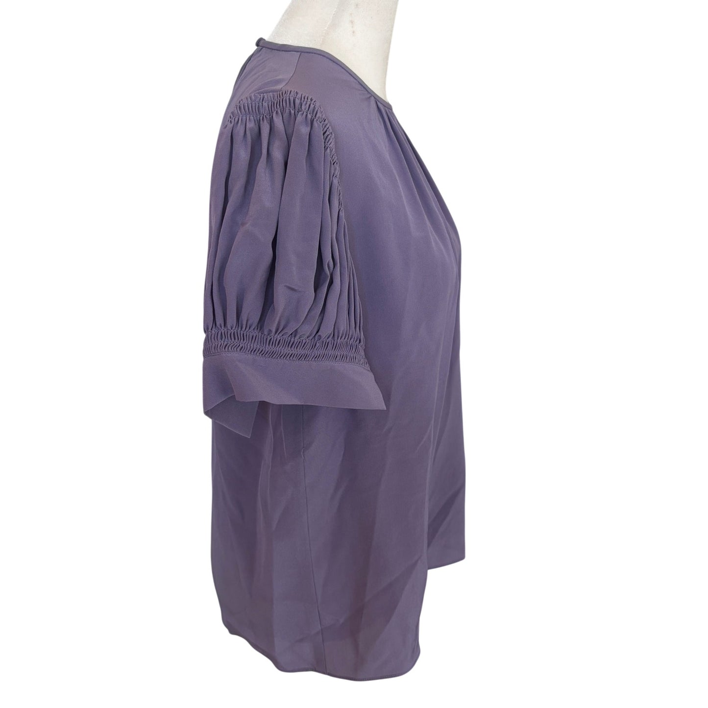 Rebecca Taylor Purple 100% Silk Short Sleeve Top Blouse Womens Size Small