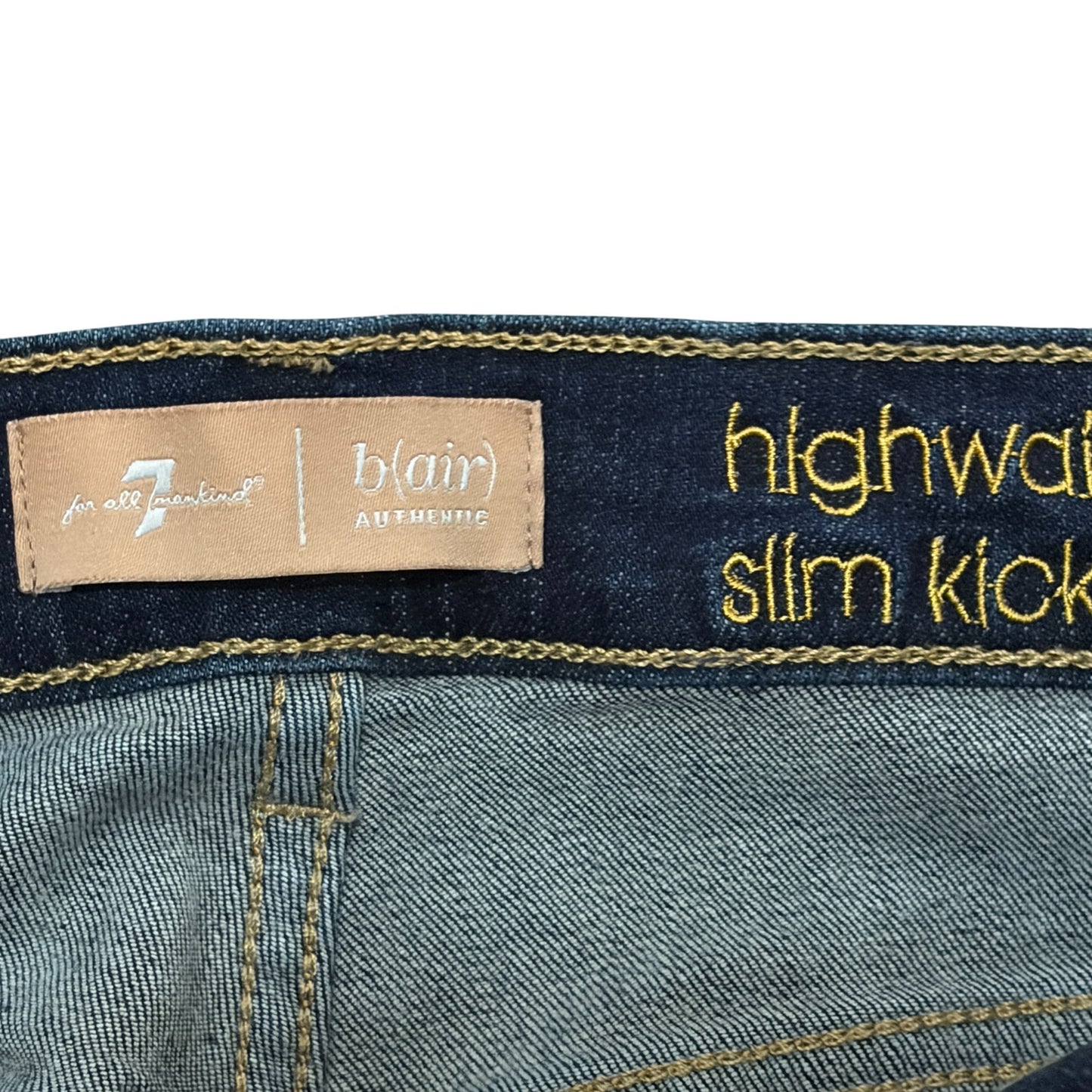 7 For All Mankind High Waist Slim Kick Jeans Dark Wash Womens Size 30 / 10