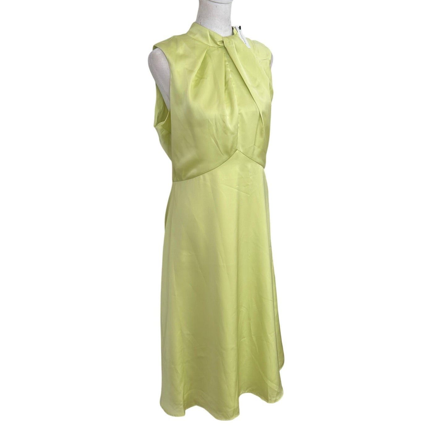 Banana Republic NWT Green Citrine Silky Crepe Sleeveless Midi Dress Size 8 NEW