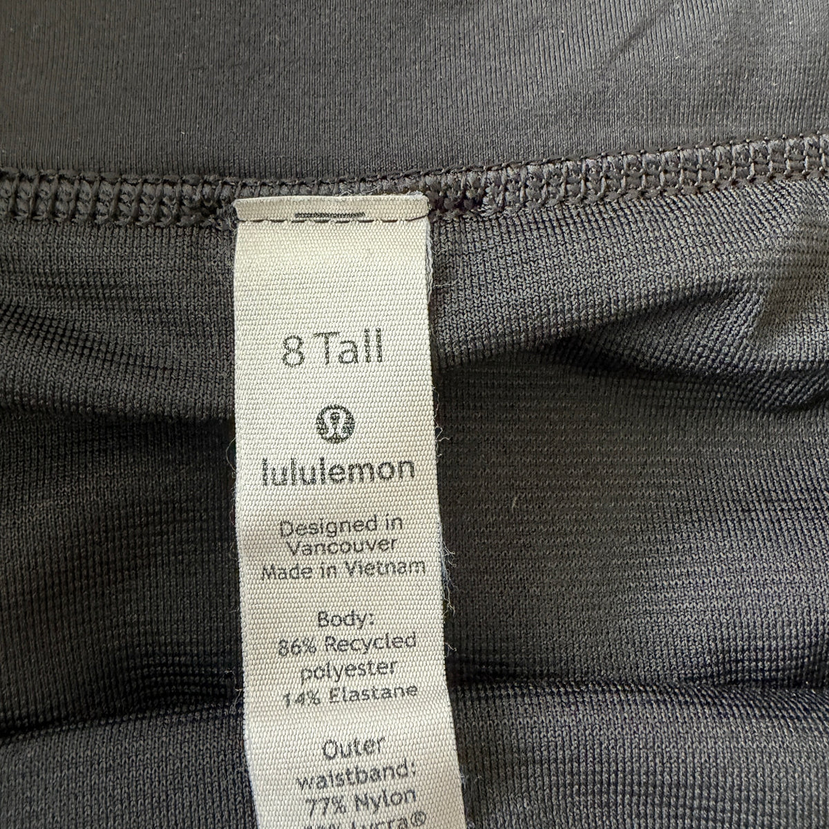 Lululemon Black and White Speed Up High Rise Lined Short Womens Size 8 Tall