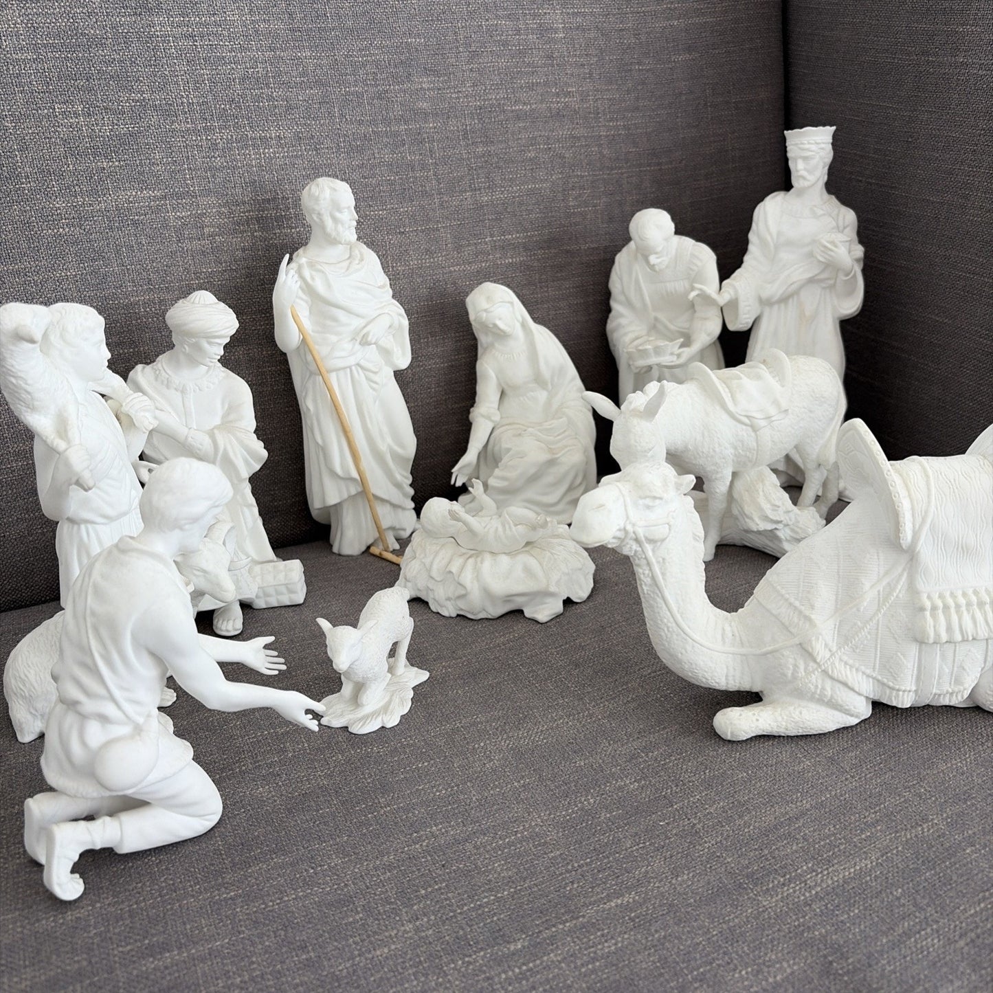 Vintage 1980s LENOX White Bisque The Nativity 14 Pieces Retired