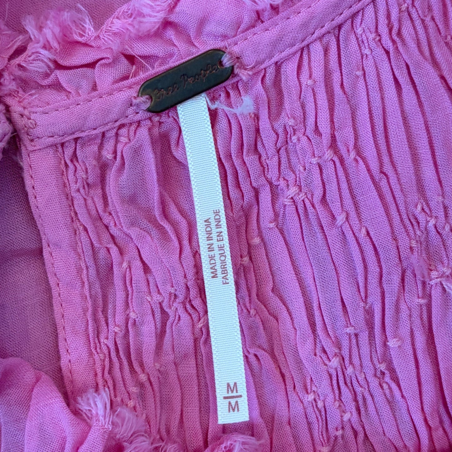 Free People Bright Pink Sleeveless Mini Shift Tank Dress Womens Size Medium