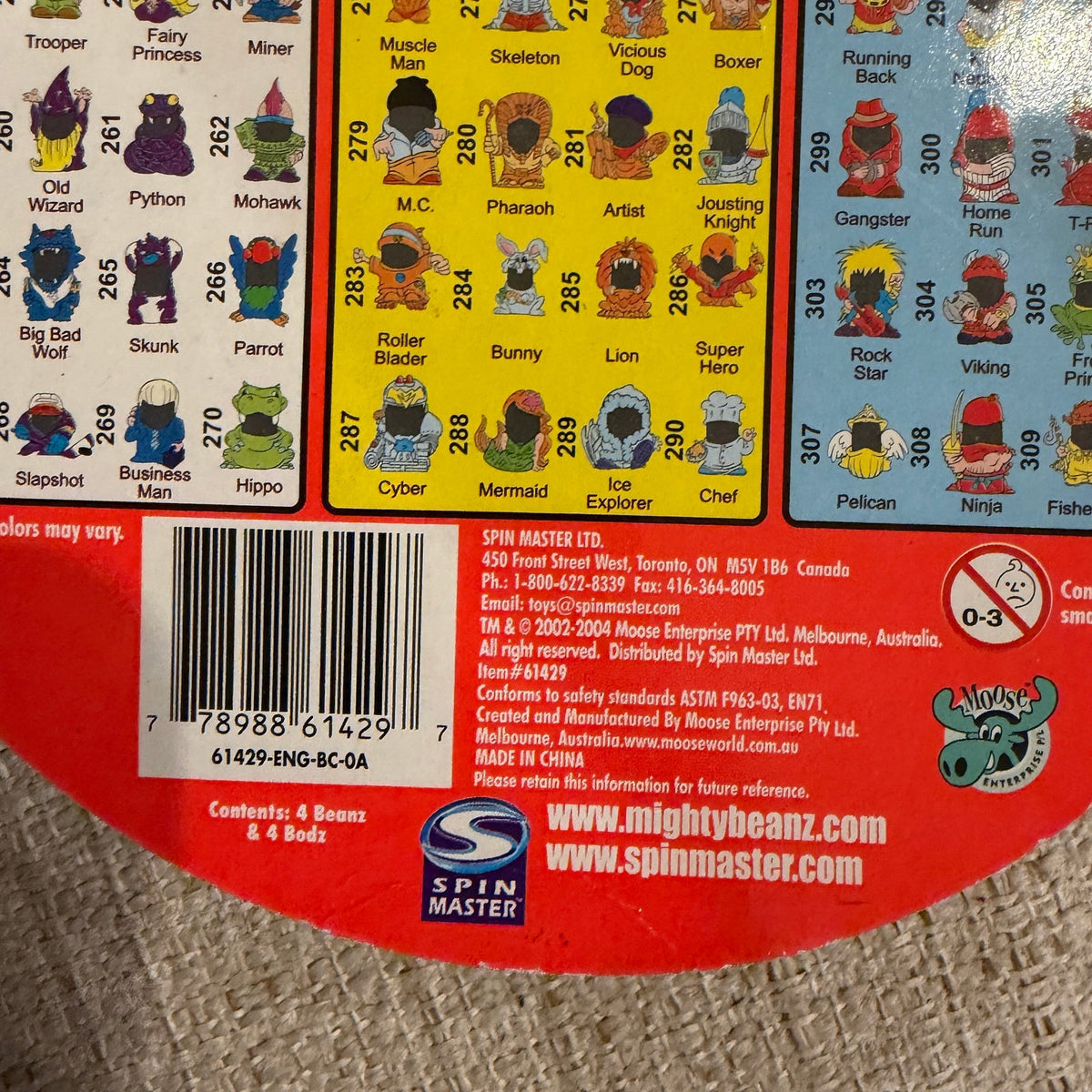 Vintage Mighty Beanz Bodz Moose Toys Series 1 Beans Bodies NEW