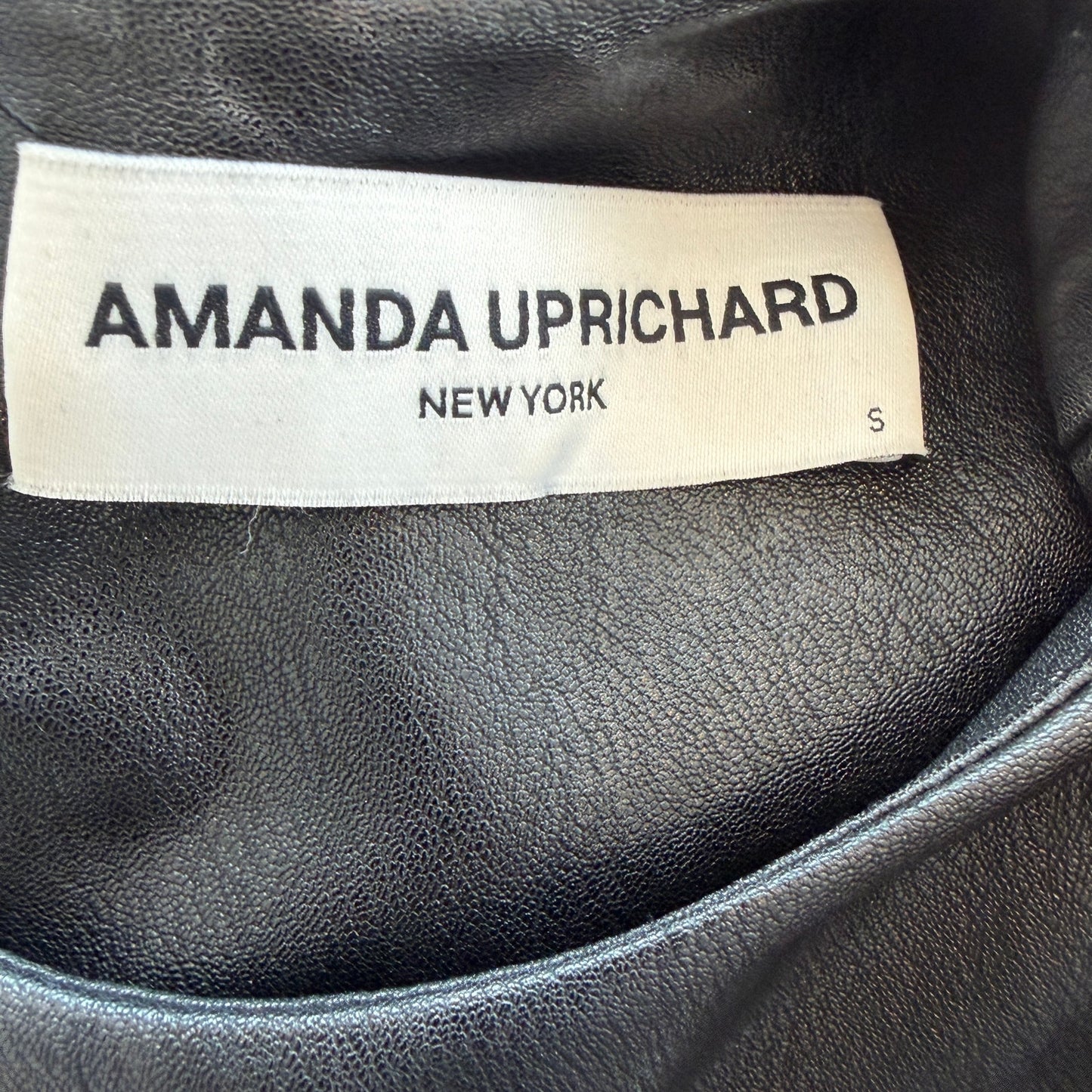Amanda Uprichard Black Faux Leather Sleeveless Top Womens Size Small