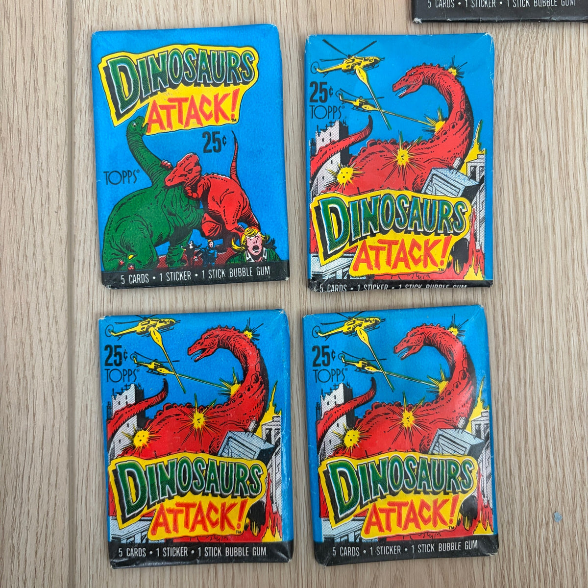 1988 Topps Dinosaurs Attack Trading Cards LOT of 9 Sealed Wax Packs