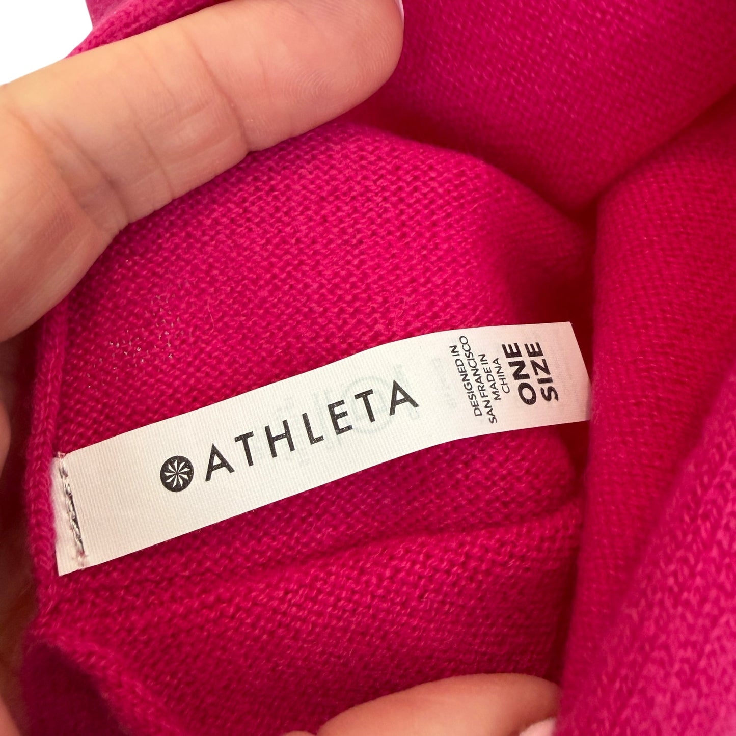 Athleta Hot Pink Wool Cashmere Blend Knit Scarf One Size