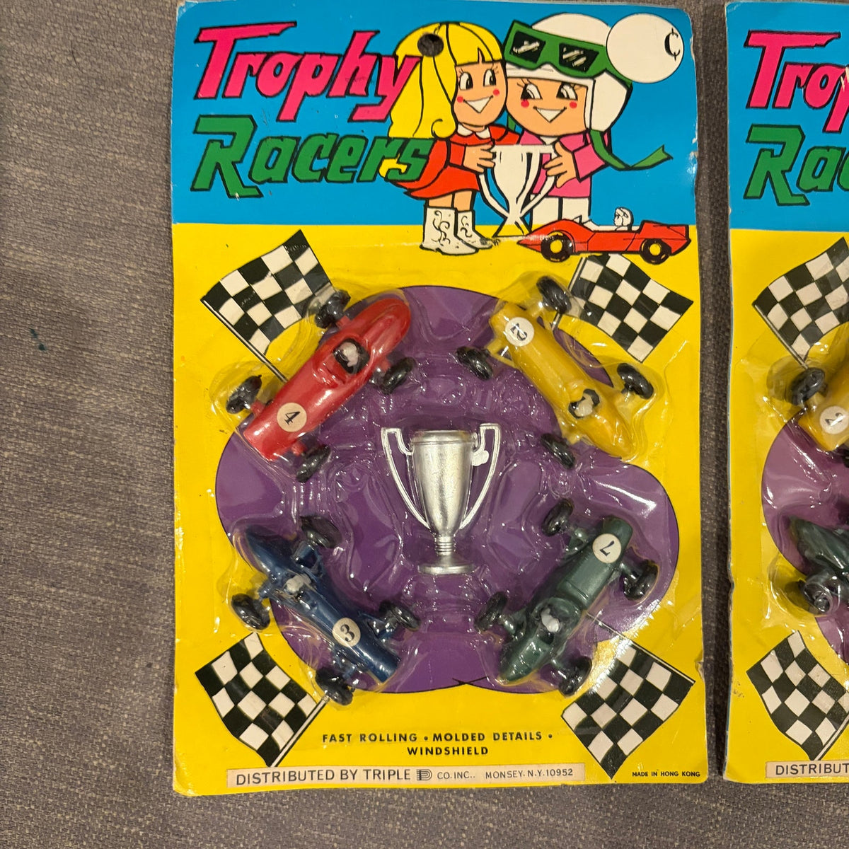 Vintage 1960s Trophy Racers Plastic Toy Car Set LOT OF 2 Sealed