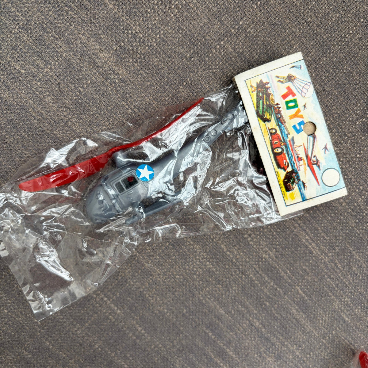 Vintage 1960s Dime-Store Gray Plastic Helicopter Toy Hong Kong NEW LOT of 5