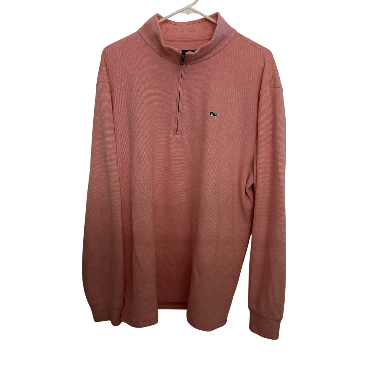 Vineyard Vines Pink Blue Whale 1/4 Zip Quarter Zip Pullover Mens Size XL