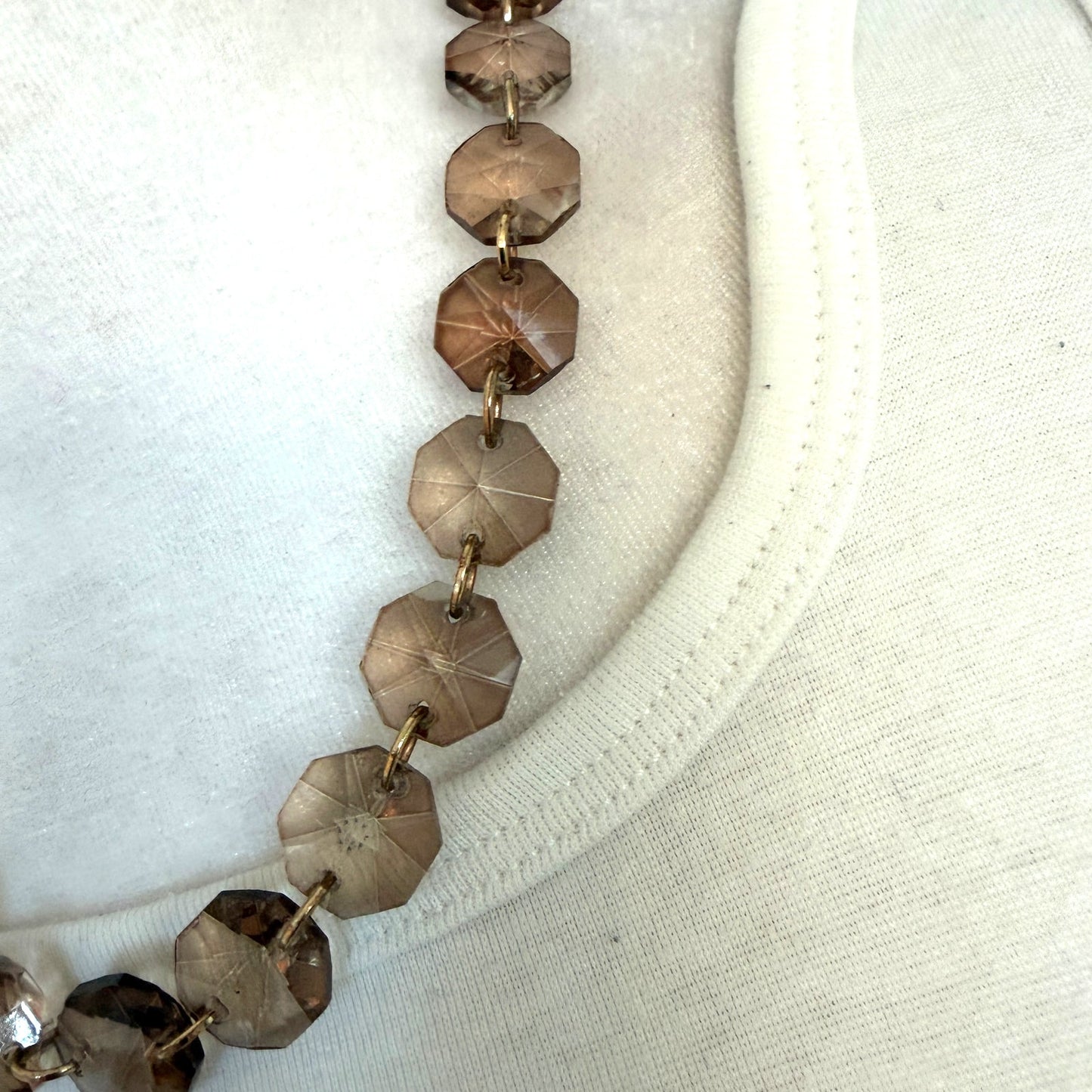 Anthropologie Quartz Gold Link Statement Necklace