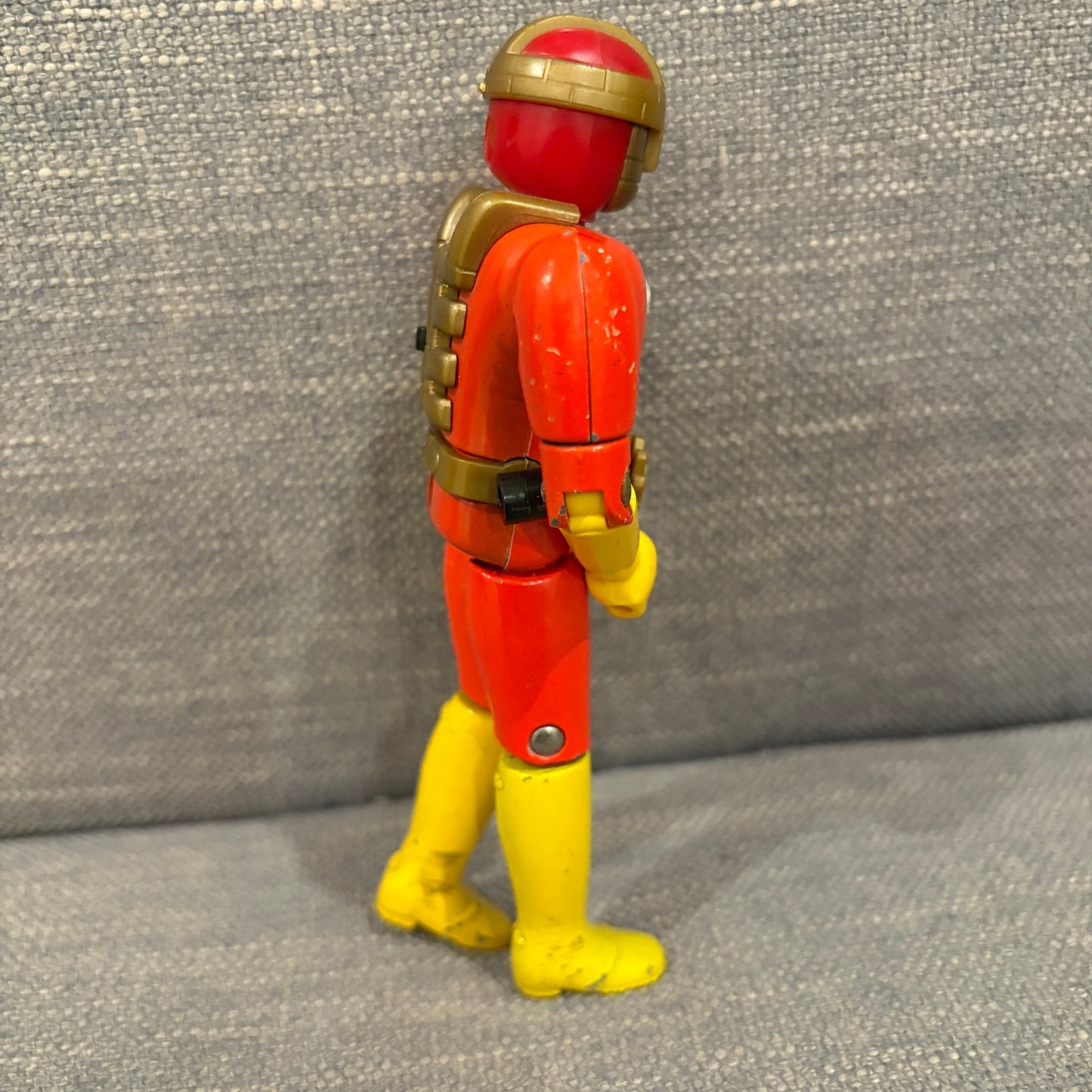 Popy Chogokin Red Vintage Brick Head Super Sentai Figure 5" Tall