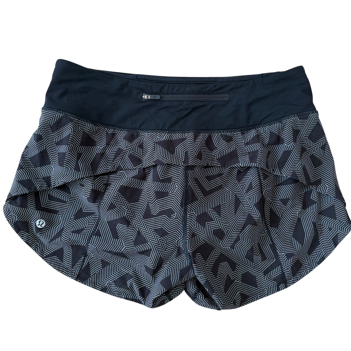 Lululemon Black and White Speed Up High Rise Lined Short Womens Size 8 Tall