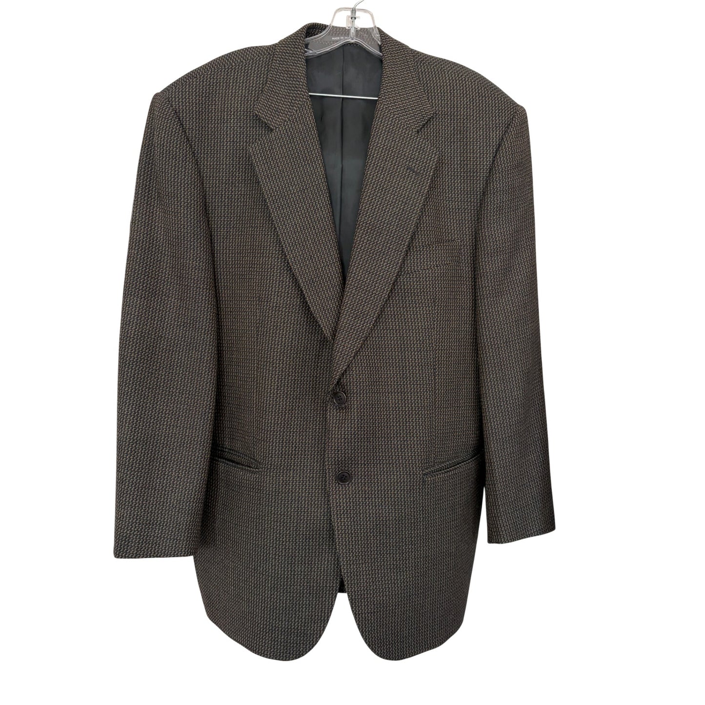 Lebole Gray, Brown, Blue Tweed Wool Blazer Jacket Sport Coat Italy Mens Size 46R