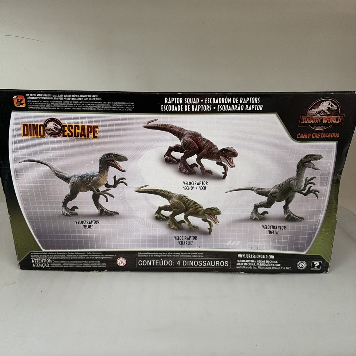 Mattel Jurassic World Camp Cretaceous Raptor Squad Action Figure Set 4 Pieces
