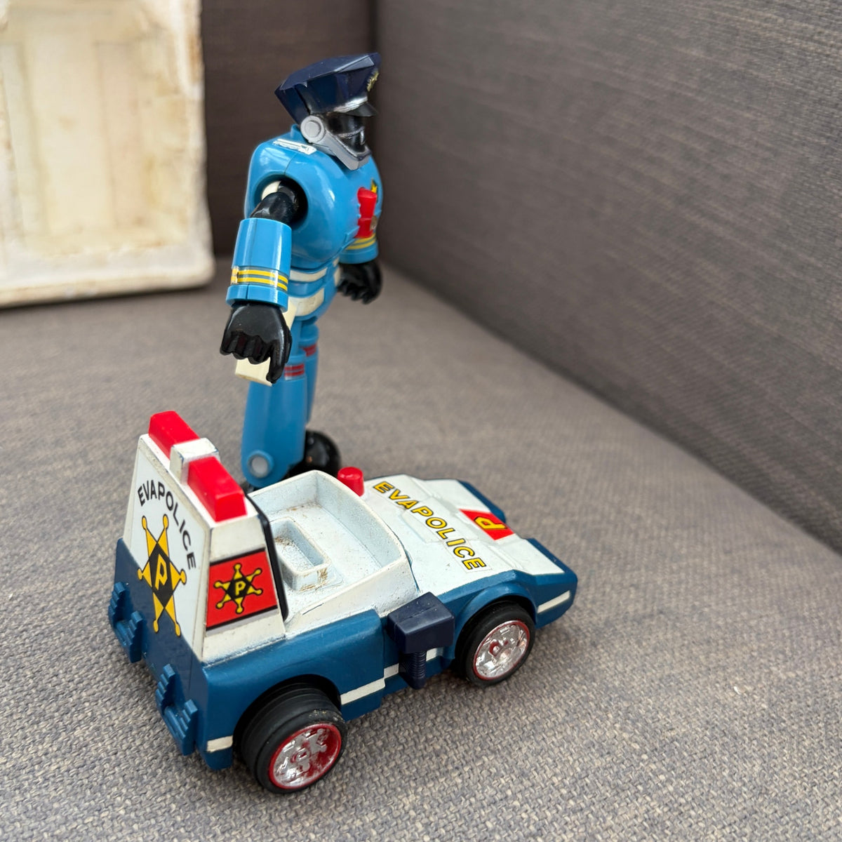 Vintage Popy Chogokin GB-63 Evapolice Robot Figure and Car With Box