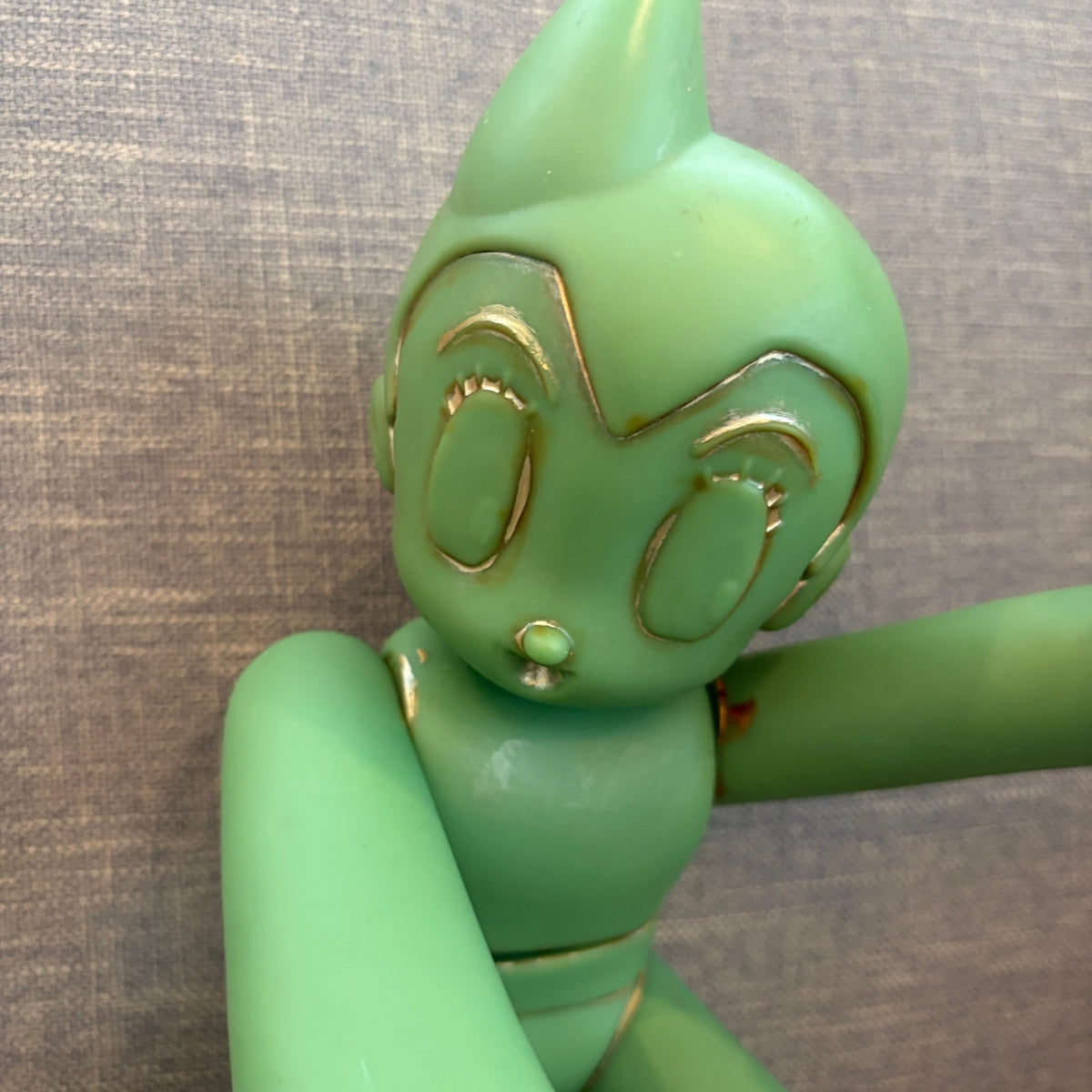Tezuka Astro Boy Freestyle Jade Green Aged Copper Figure With Skateboard